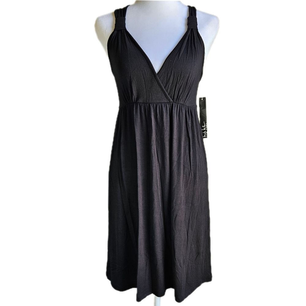 Nicole Miller Casual Dress Womens Small Empire Waist Wrap Bodice Comfort Y2K NWT